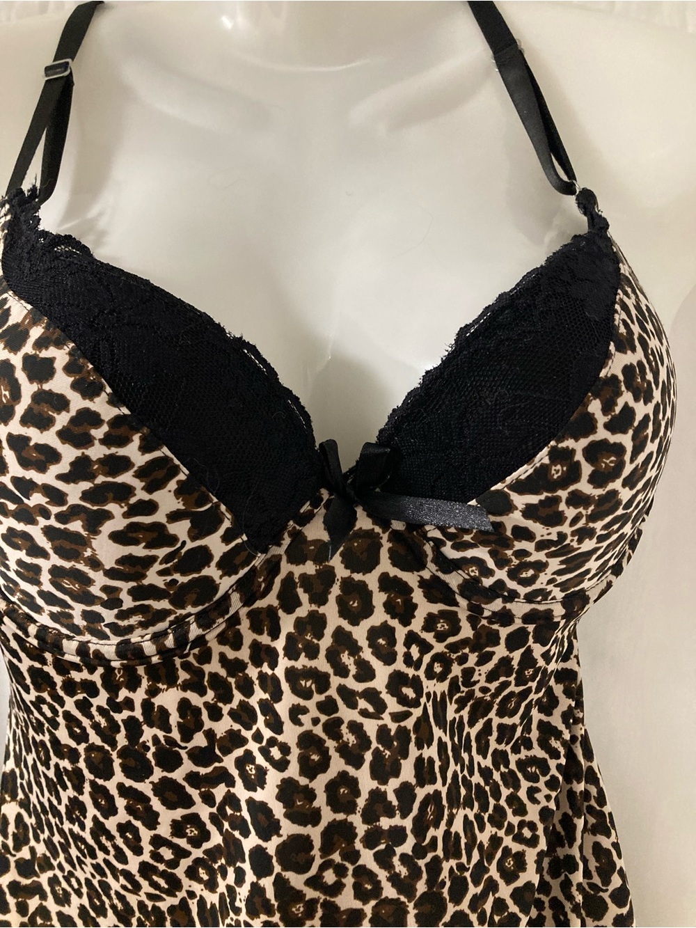 Unbranded Brand Leopard Print Lace Babydoll Lingerie Chemise Nightie - Picture 4 of 5